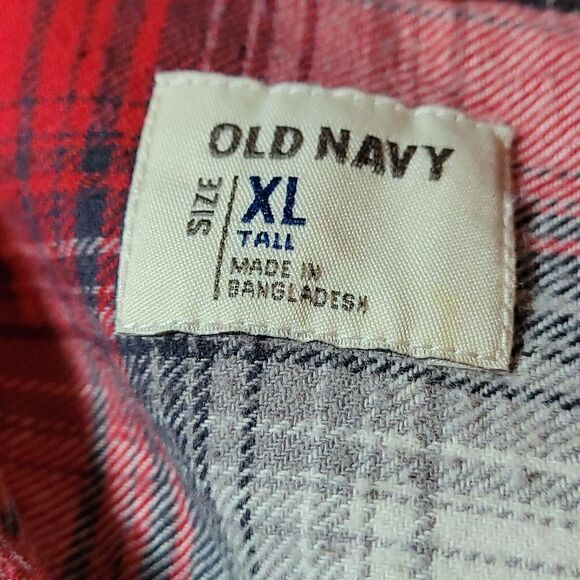 Old Navy men's long‎ sleeve button up plaid flannel - Picture 4 of 7